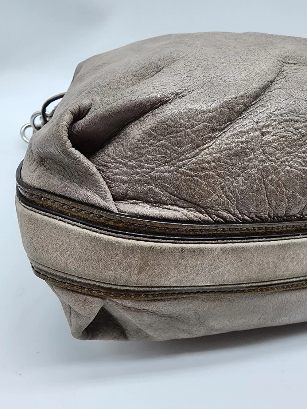 Coach Colette Metallic Leather Hobo Bag Gold Silver 16442 Y2K Vintage 2010